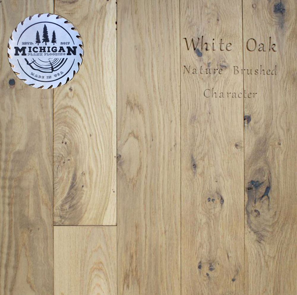 White Oak Wire Brushed Character wide plank hardwood flooring