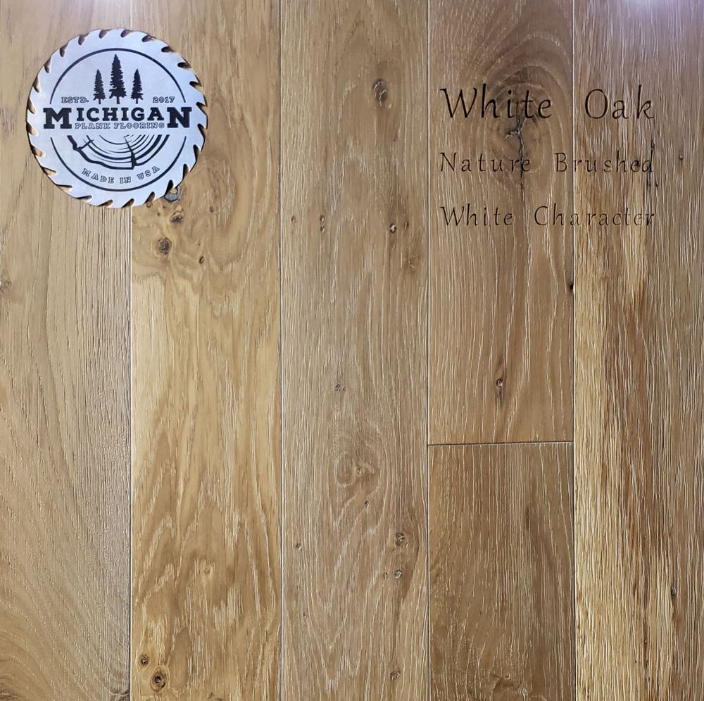 White Oak Wire Brushed White Grain wide plank hardwood flooring